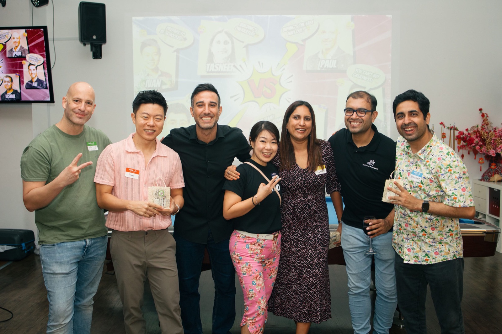 Payments Club members celebrating at a quiz night